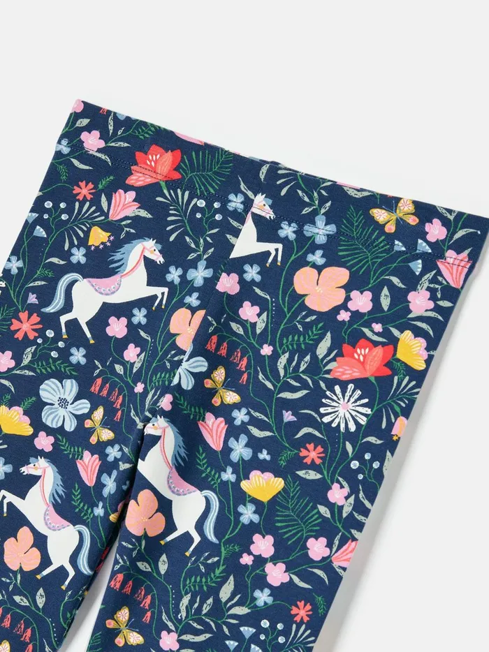 Joules Trousers and Leggings Girls Navy Blue Printed Jersey Leggings