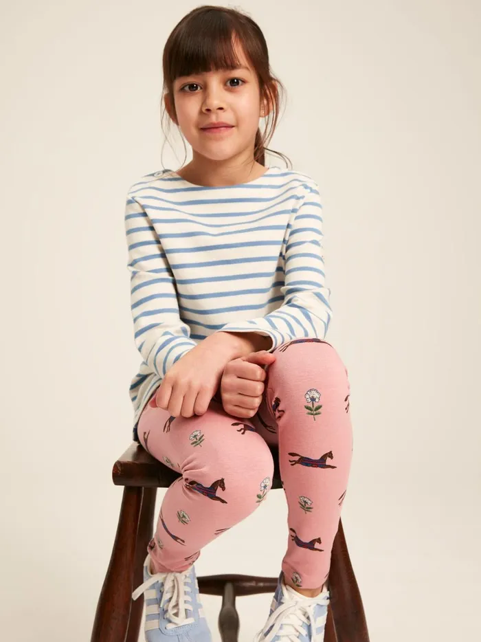 Joules Trousers and Leggings Girls Pink Horse Print Leggings