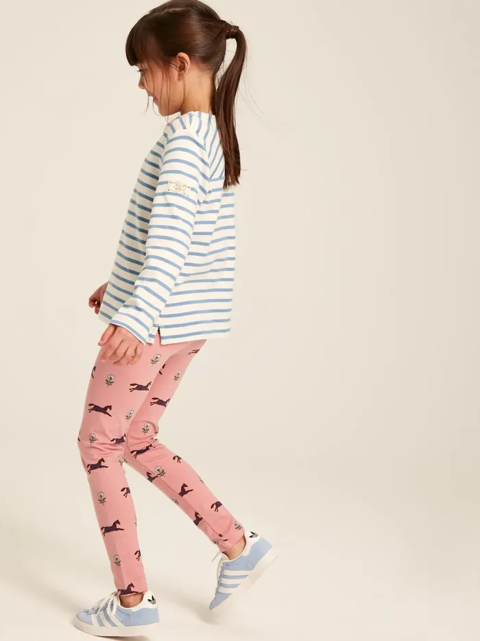 Joules Trousers and Leggings Girls Pink Horse Print Leggings