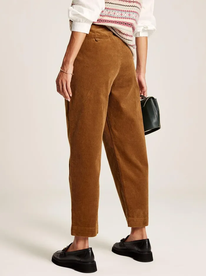 Joules Trousers and Leggings Women Brown Cord Tapered Leg Trousers