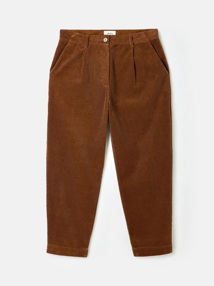 Joules Trousers and Leggings Women Brown Cord Tapered Leg Trousers