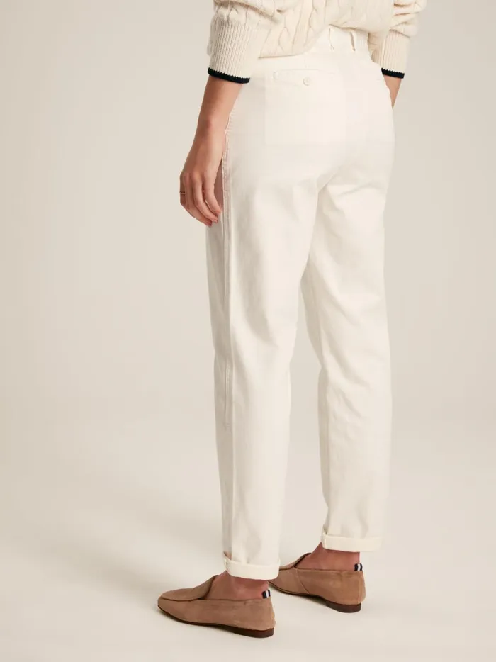 Joules Trousers and Leggings Women Cream Slim Fit Chino Trousers