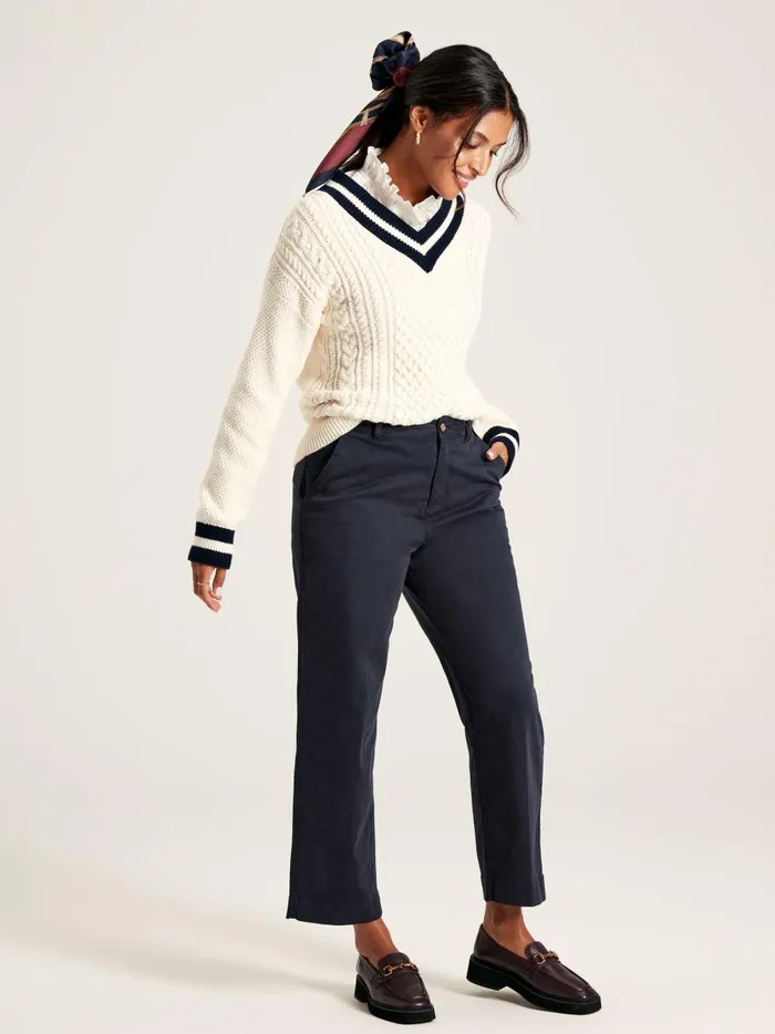 Joules Trousers and Leggings Women Navy Straight Leg Chinos