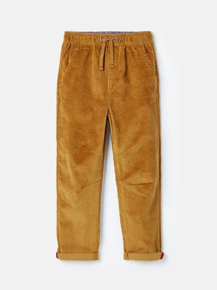 Joules Trousers Boys Brown Elasticated Waist Corduroy Trousers