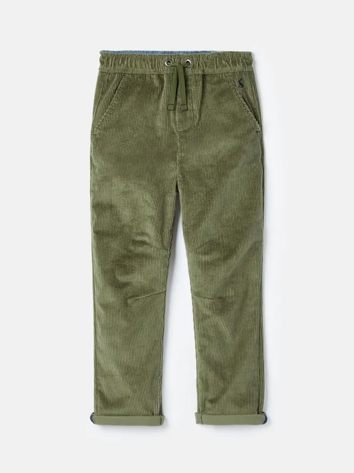 Joules Trousers Boys Khaki Elasticated Waist Corduroy Trousers
