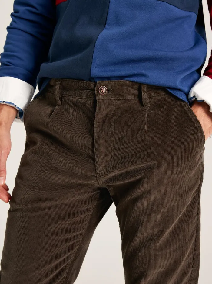 Joules Trousers Men Brown Straight Leg Uroy Trousers