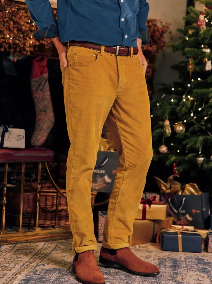 Joules Trousers Men Yellow Straight Leg Uroy Trousers
