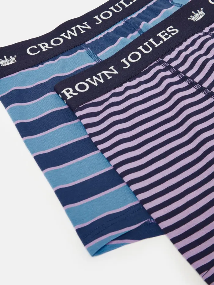 Joules Underwear Men BluePurple Cotton Boxer Briefs 2 Pack