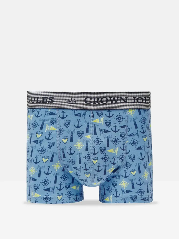 Joules Underwear Men Blue Sail Cotton Boxer Briefs 2 Pack