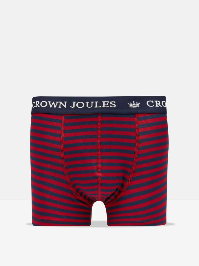 Joules Underwear Men Red Stripe Cotton Boxer Briefs 2 Pack