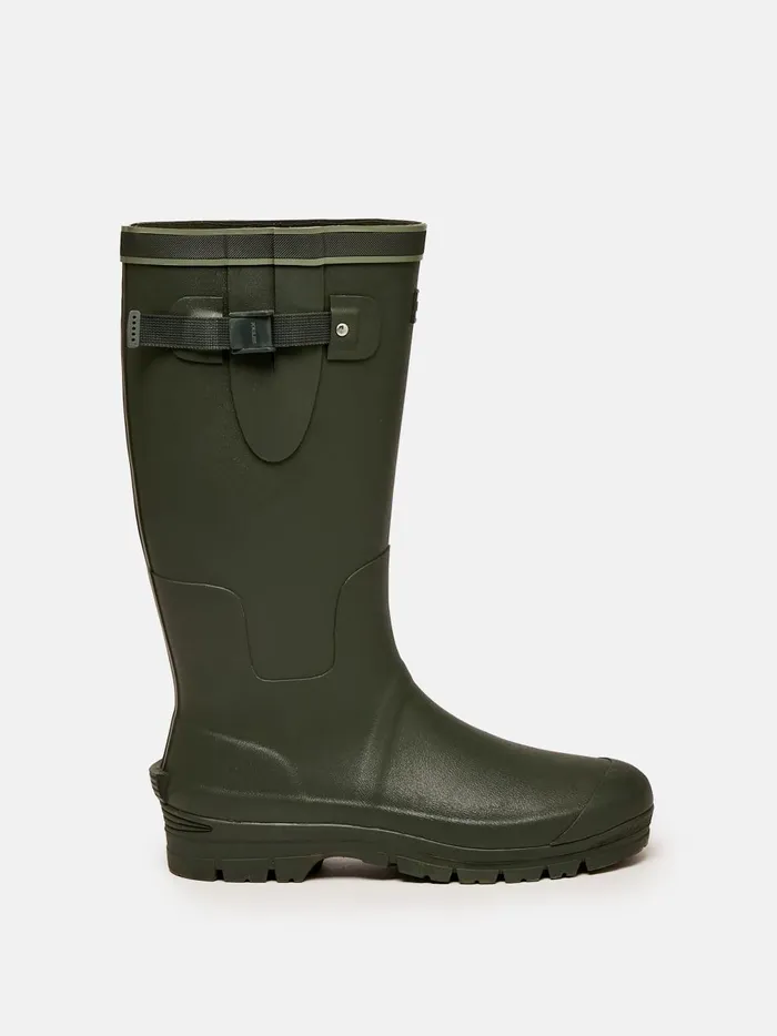 Joules Wellies Men Green Adjustable Neoprene Lined Tall Wellies