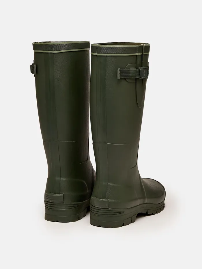 Joules Wellies Men Green Adjustable Neoprene Lined Tall Wellies