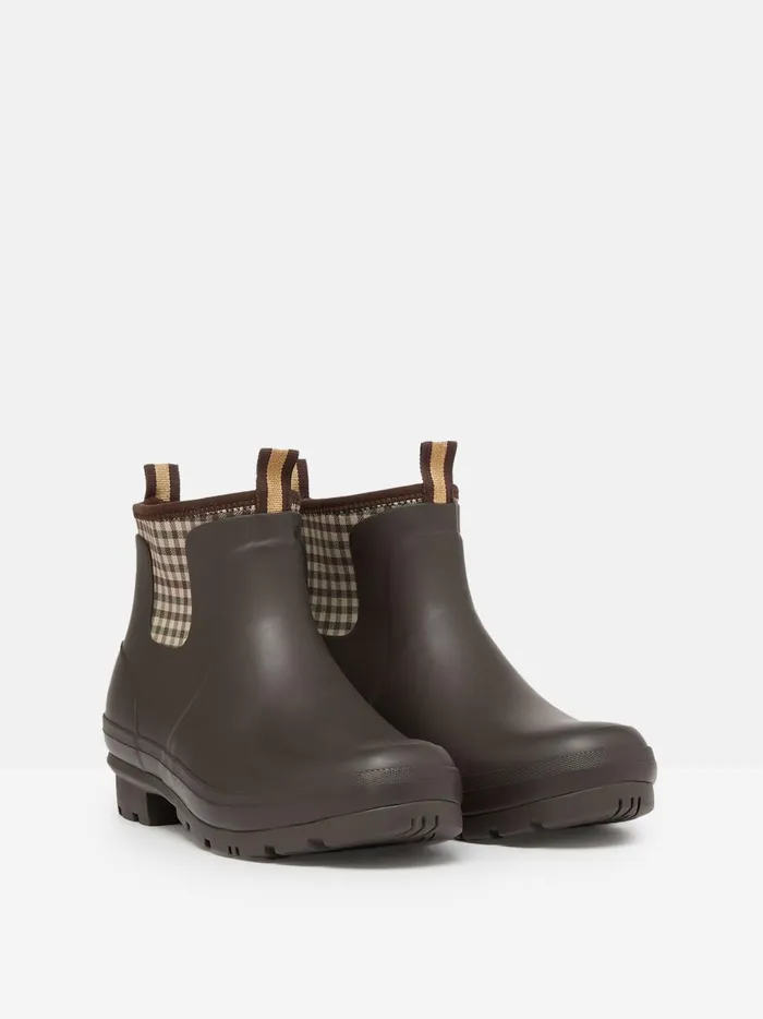 Joules Wellies Women Chocolate Brown Neoprene Lined Ankle Wellies