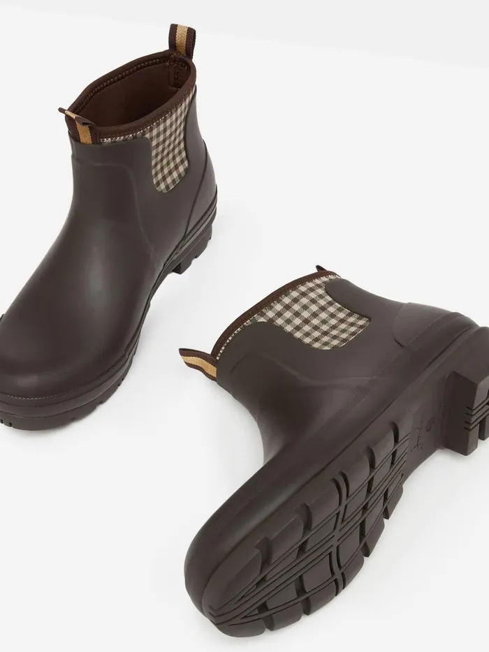 Joules Wellies Women Chocolate Brown Neoprene Lined Ankle Wellies