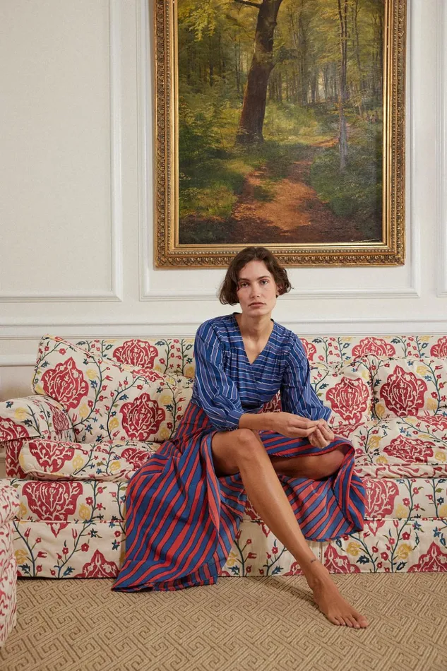 Kate Long Sleeve Dress Batik Combo Women Natalie Martin Dresses