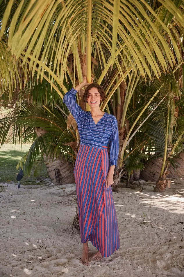 Kate Long Sleeve Dress Batik Combo Women Natalie Martin Dresses