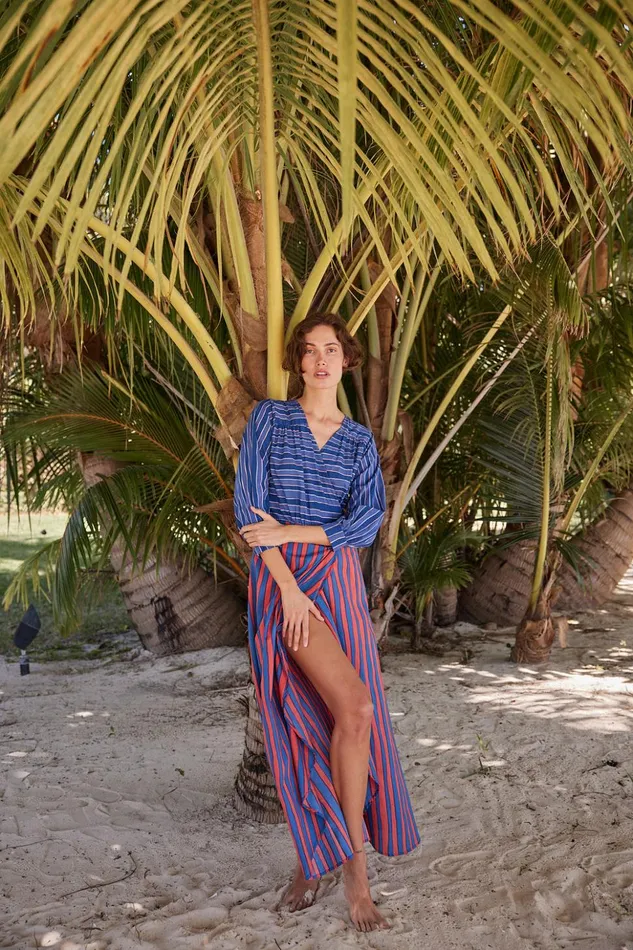 Kate Long Sleeve Dress Batik Combo Women Natalie Martin Dresses