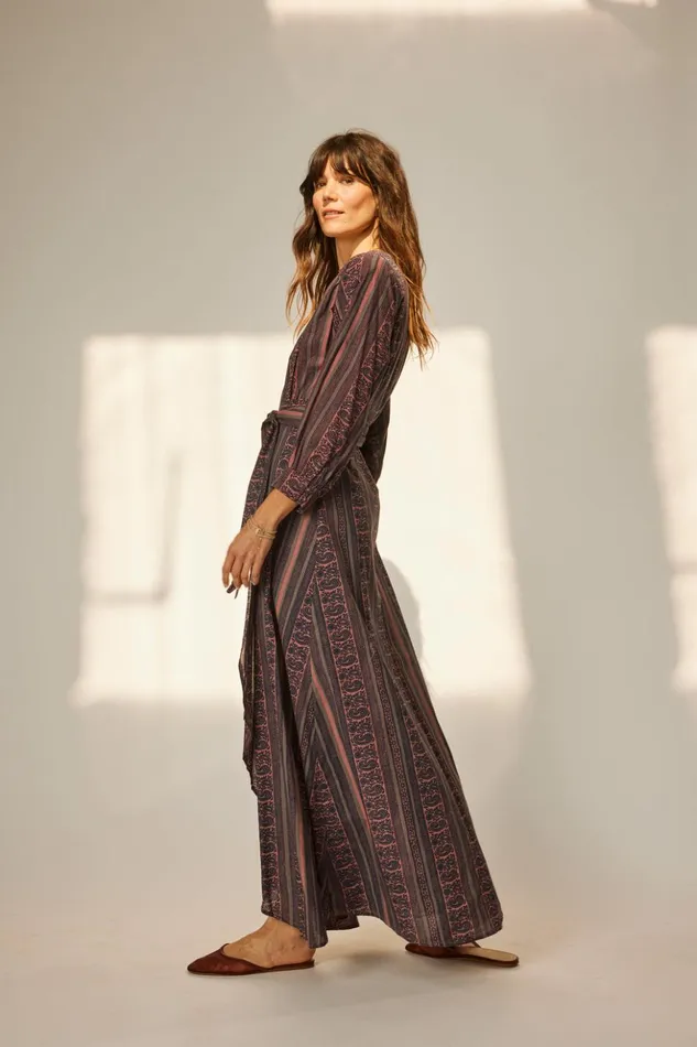 Kate Long Sleeve Dress Paisley Stripe Heather Women Natalie Martin Dresses