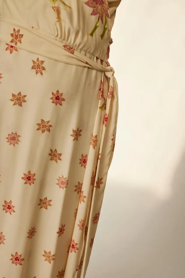 Kate Long Sleeve Dress Starflower Cream Women Natalie Martin Dresses