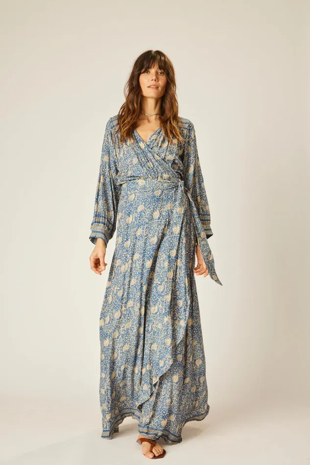 Kate Long Sleeve Dress Water Lily Blue Women Natalie Martin Dresses