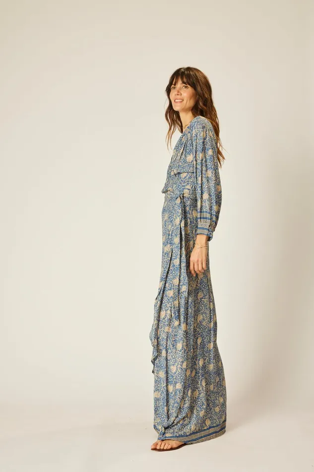 Kate Long Sleeve Dress Water Lily Blue Women Natalie Martin Dresses