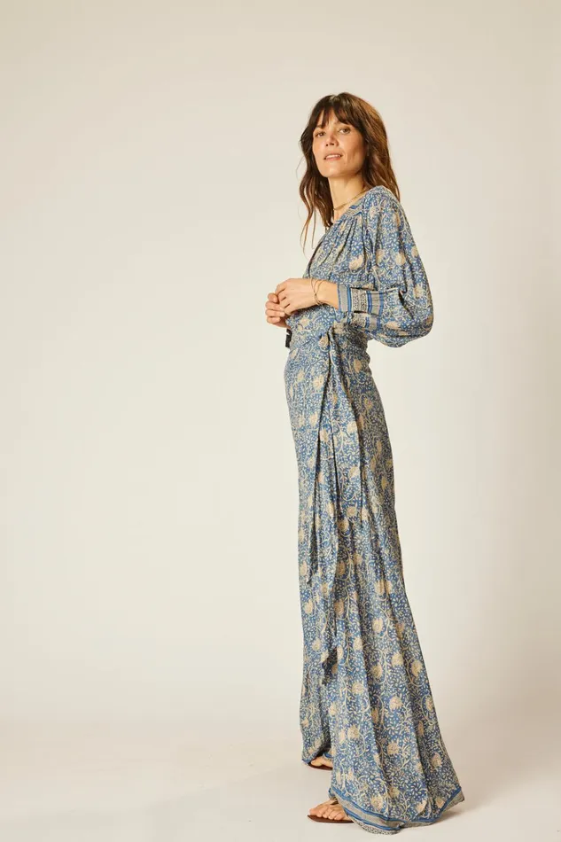 Kate Long Sleeve Dress Water Lily Blue Women Natalie Martin Dresses