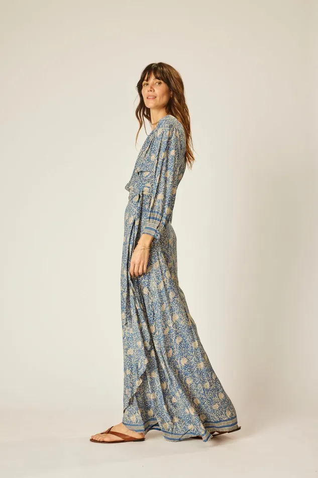 Kate Long Sleeve Dress Water Lily Blue Women Natalie Martin Dresses