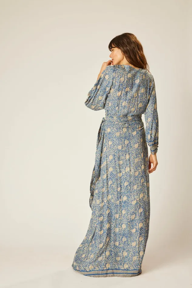 Kate Long Sleeve Dress Water Lily Blue Women Natalie Martin Dresses