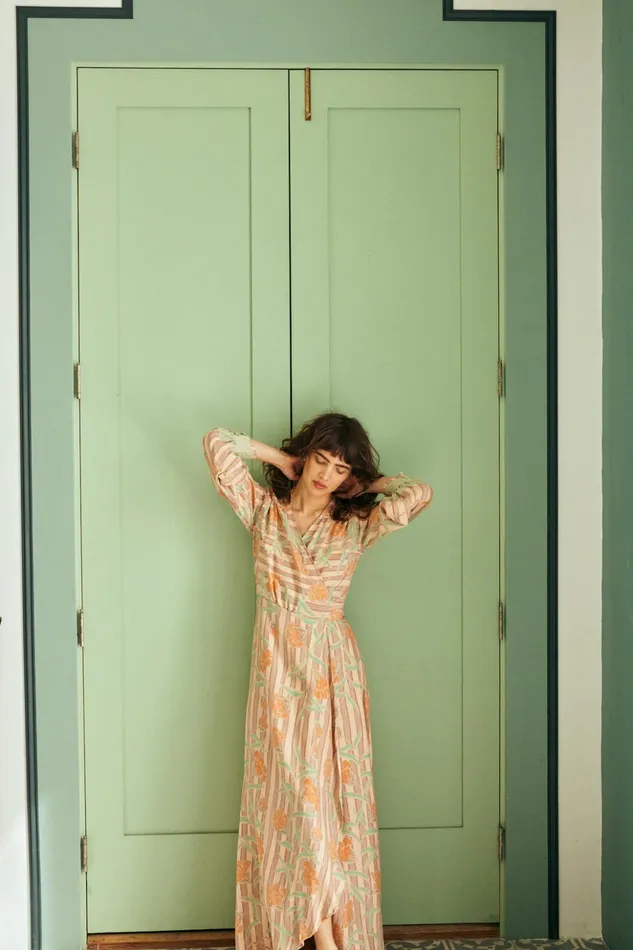 Kate Long Sleeve Maxi Chamomile Apricot Women Natalie Martin Dresses