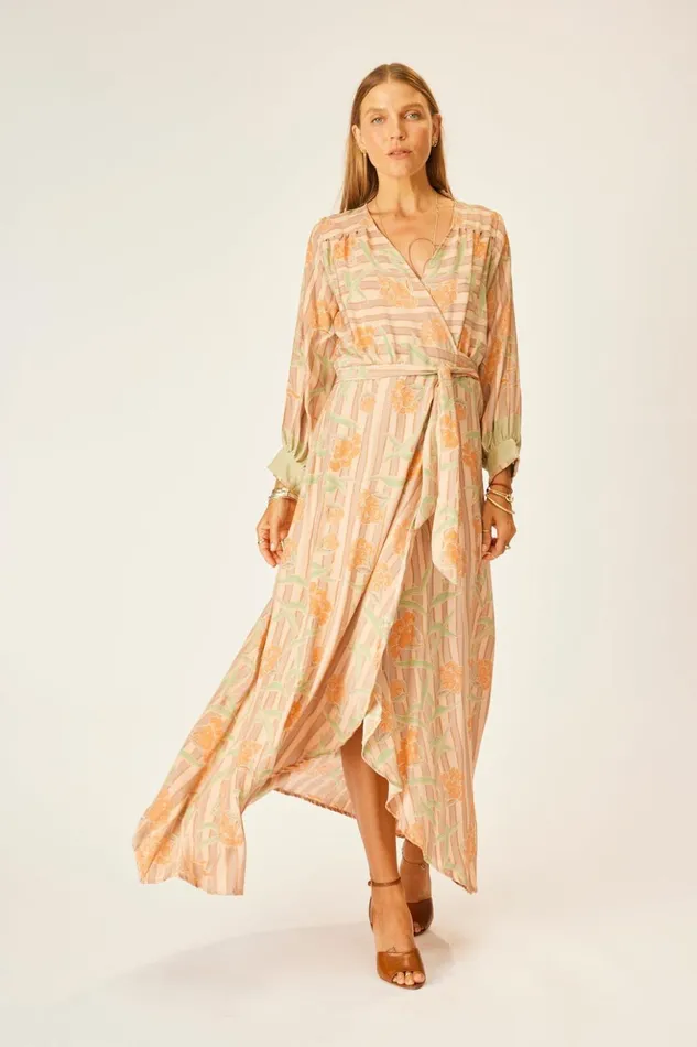 Kate Long Sleeve Maxi Chamomile Apricot Women Natalie Martin Dresses