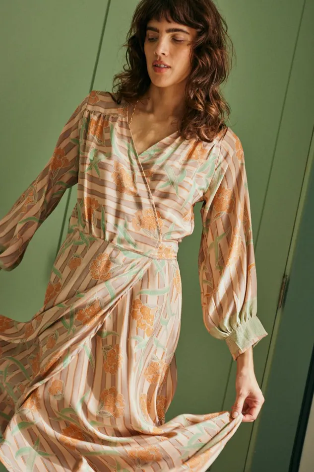 Kate Long Sleeve Maxi Chamomile Apricot Women Natalie Martin Dresses