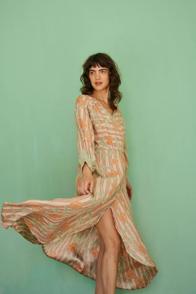 Kate Long Sleeve Maxi Chamomile Apricot Women Natalie Martin Dresses