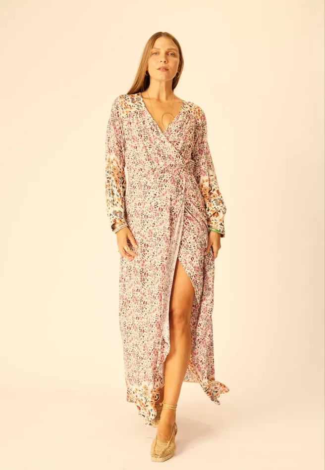 Kate Long Sleeve Maxi Petite Fleur Rose Women Natalie Martin Dresses