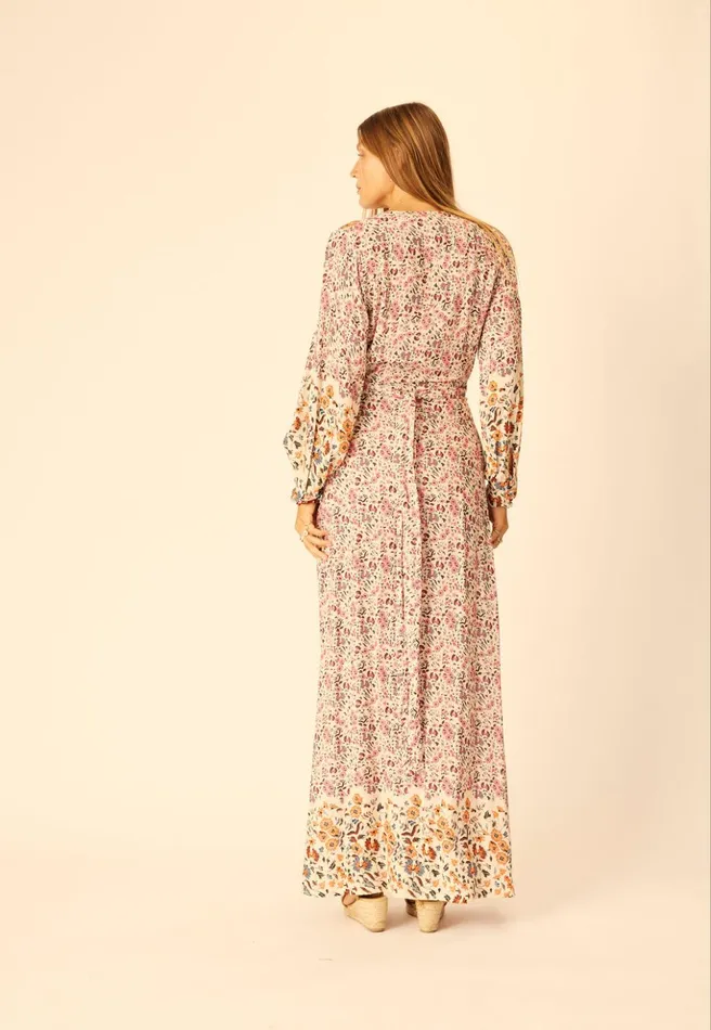 Kate Long Sleeve Maxi Petite Fleur Rose Women Natalie Martin Dresses