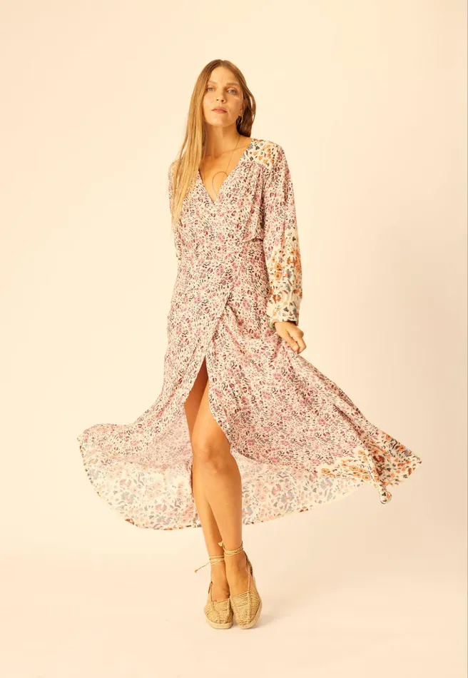 Kate Long Sleeve Maxi Petite Fleur Rose Women Natalie Martin Dresses