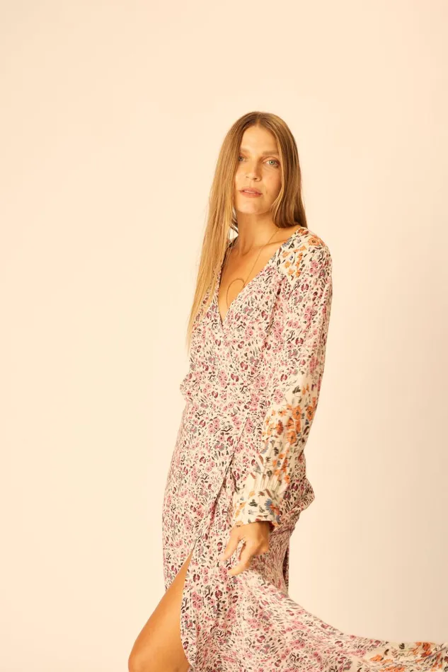 Kate Long Sleeve Maxi Petite Fleur Rose Women Natalie Martin Dresses