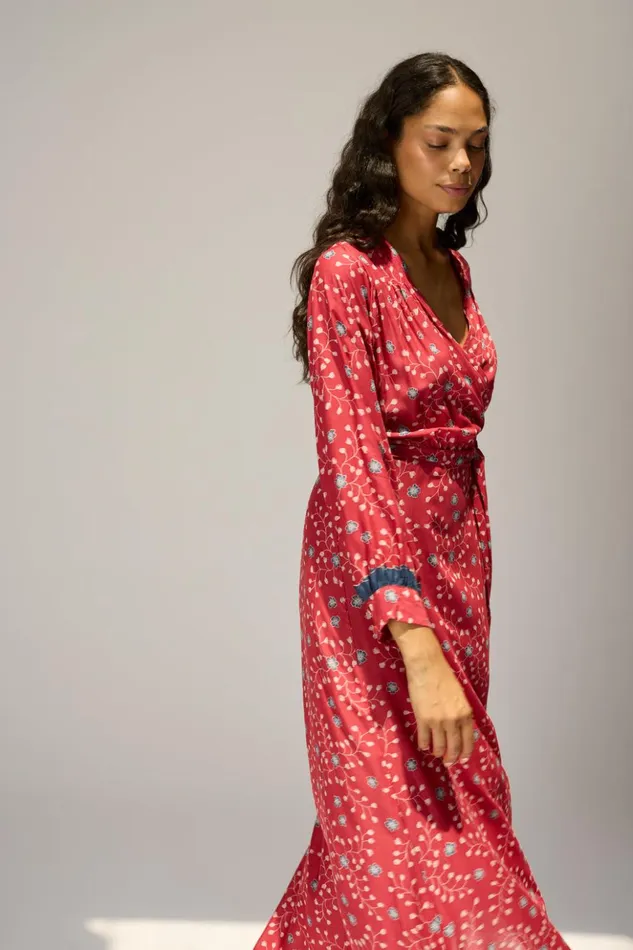 Kate Long Sleeve Maxi Pinwheel Barn Red Women Natalie Martin Dresses