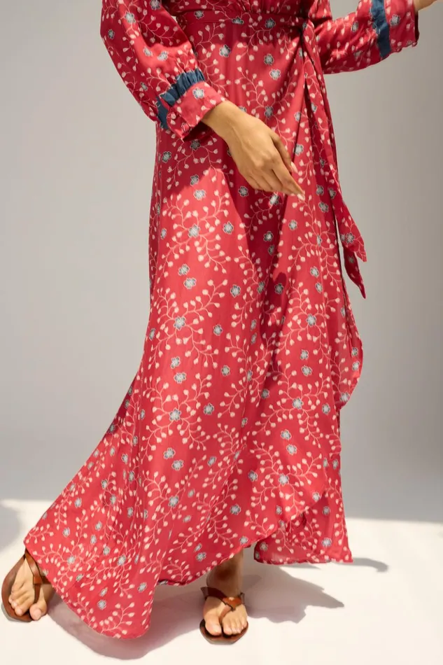 Kate Long Sleeve Maxi Pinwheel Barn Red Women Natalie Martin Dresses