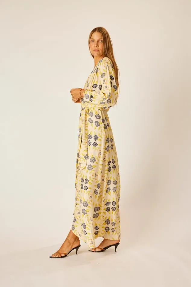 Kate Long Sleeve Maxi Prairie Indigo Women Natalie Martin Dresses