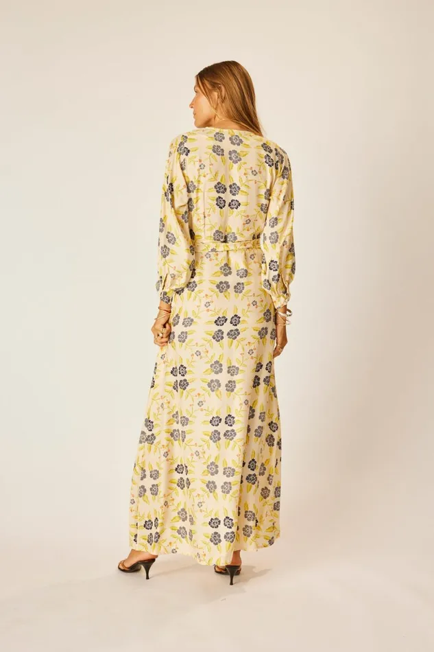 Kate Long Sleeve Maxi Prairie Indigo Women Natalie Martin Dresses
