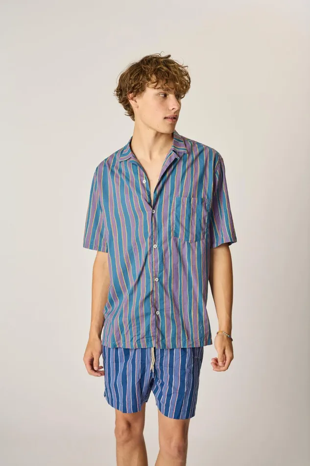 Kev Short Men039s Batik Stripe Navy Men Natalie Martin