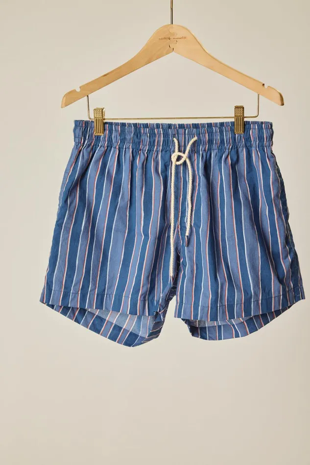 Kev Short Men039s Batik Stripe Navy Men Natalie Martin