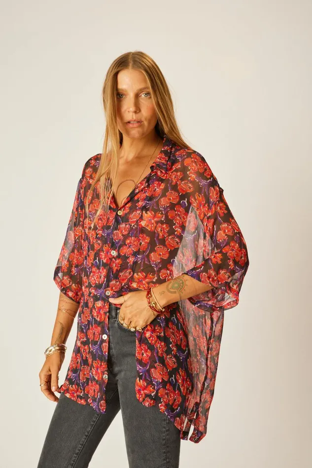 Kevin Shirt Chiffon Watercolor Onyx Men Natalie Martin