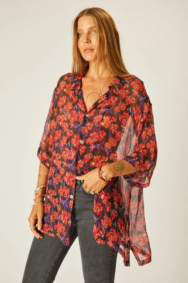 Kevin Shirt Chiffon Watercolor Onyx Men Natalie Martin