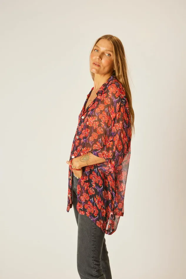 Kevin Shirt Chiffon Watercolor Onyx Men Natalie Martin