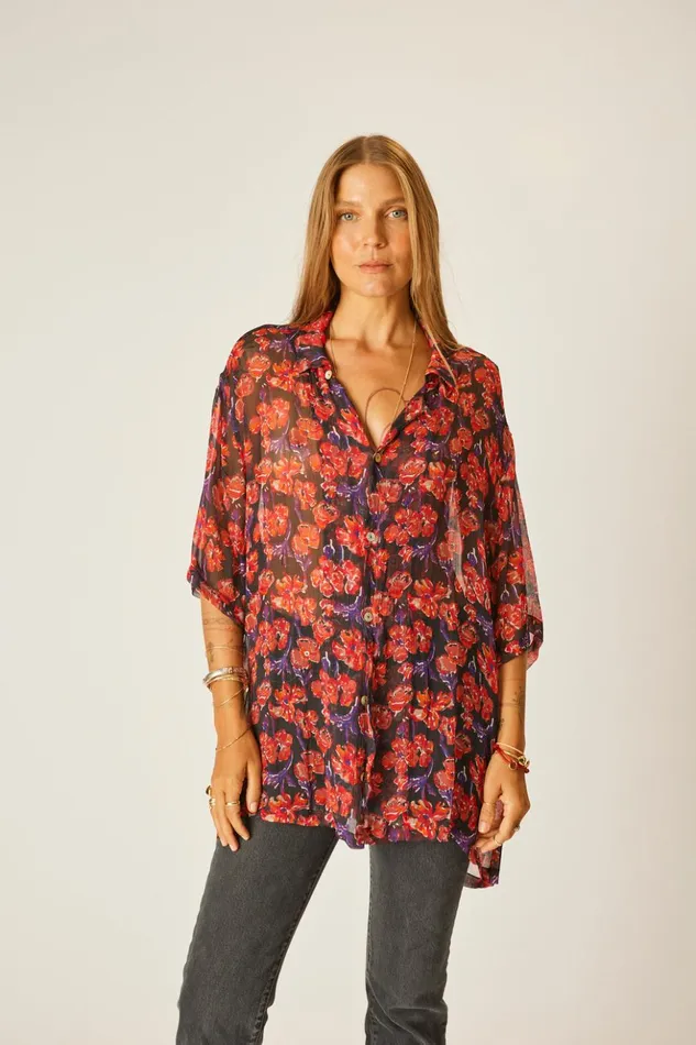 Kevin Shirt Chiffon Watercolor Onyx Men Natalie Martin