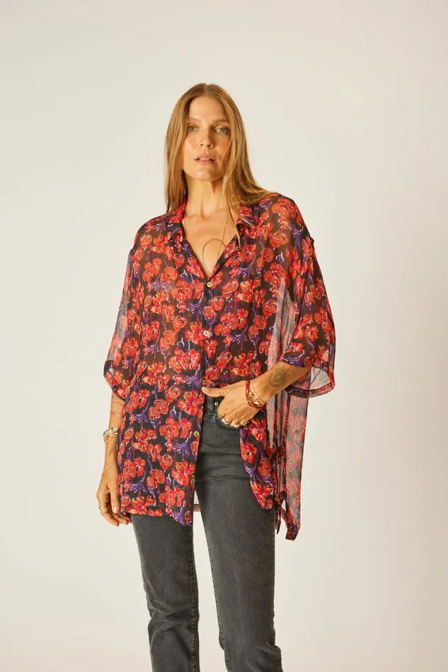 Kevin Shirt Chiffon Watercolor Onyx Men Natalie Martin