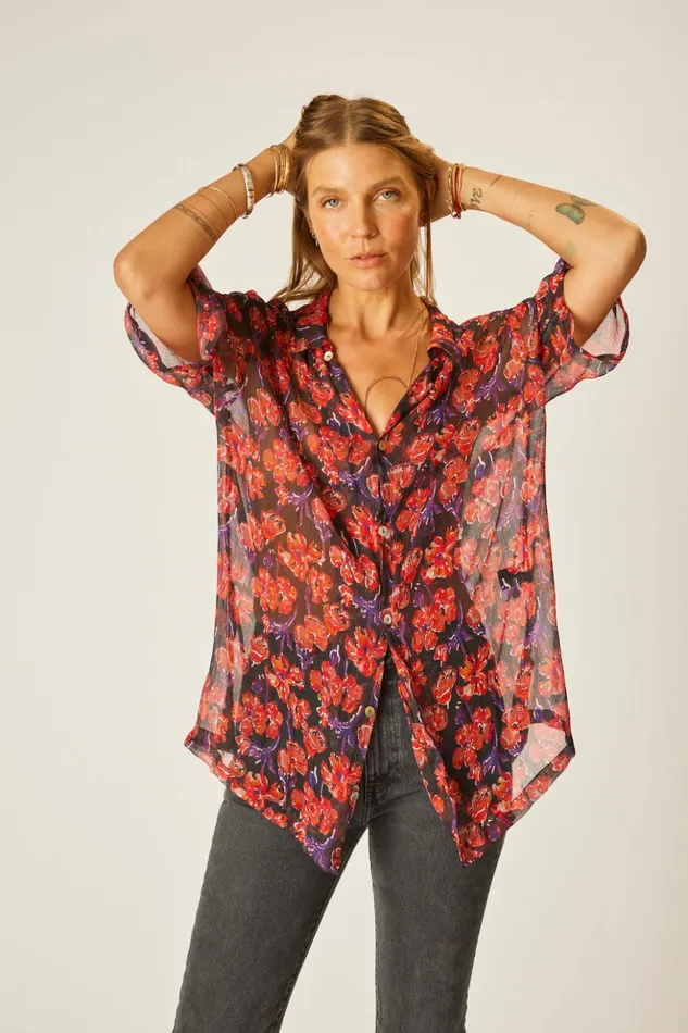 Kevin Shirt Chiffon Watercolor Onyx Men Natalie Martin