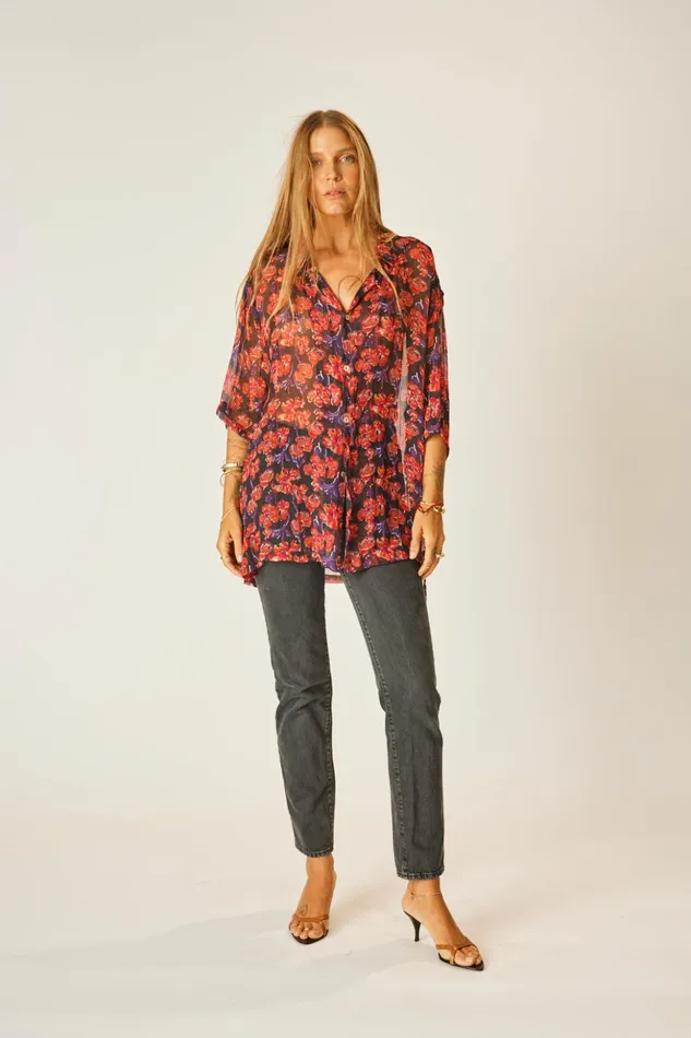 Kevin Shirt Chiffon Watercolor Onyx Men Natalie Martin