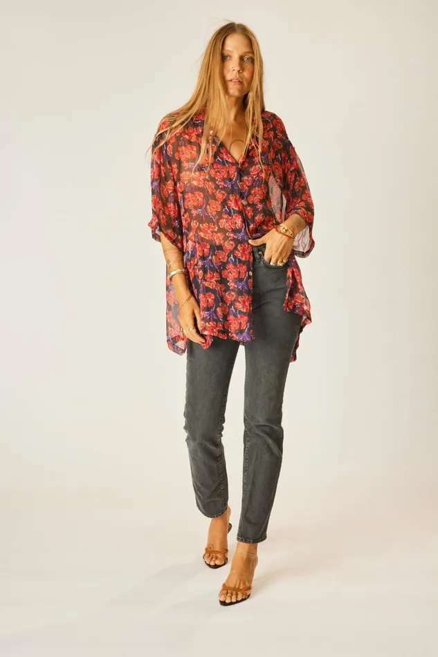 Kevin Shirt Chiffon Watercolor Onyx Men Natalie Martin